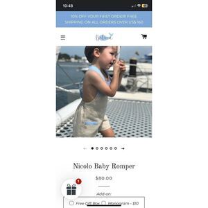 NWT Baliene Nicolo Baby Romper size 2